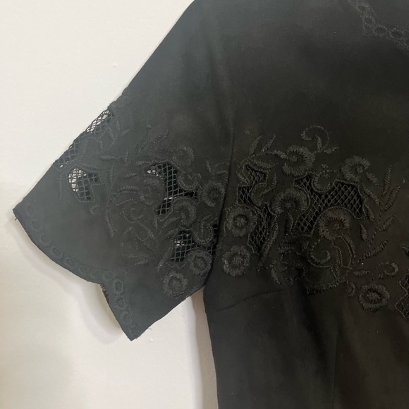 Gorgeous ZARA Black Suede Lace Cutout Dress - Picture 4 of 7